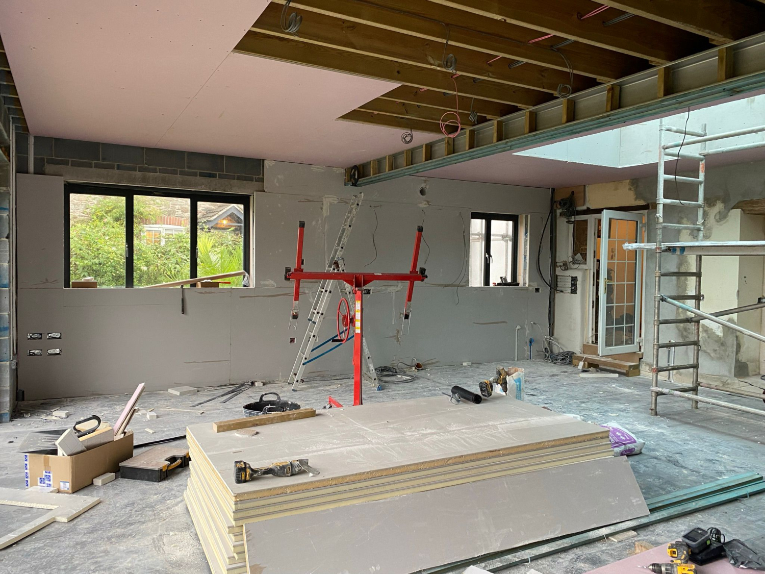 Room boarded out ready for skimming